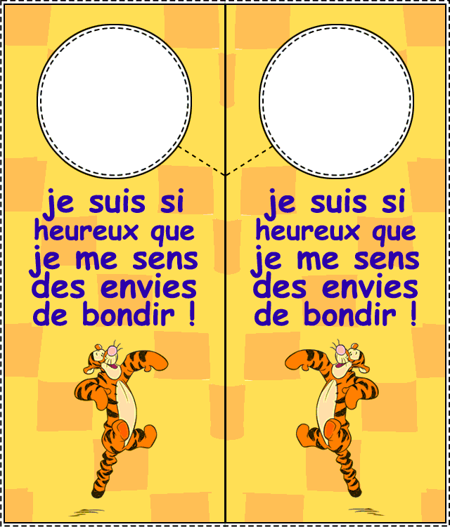 pancarte de porte tigrou joyeux